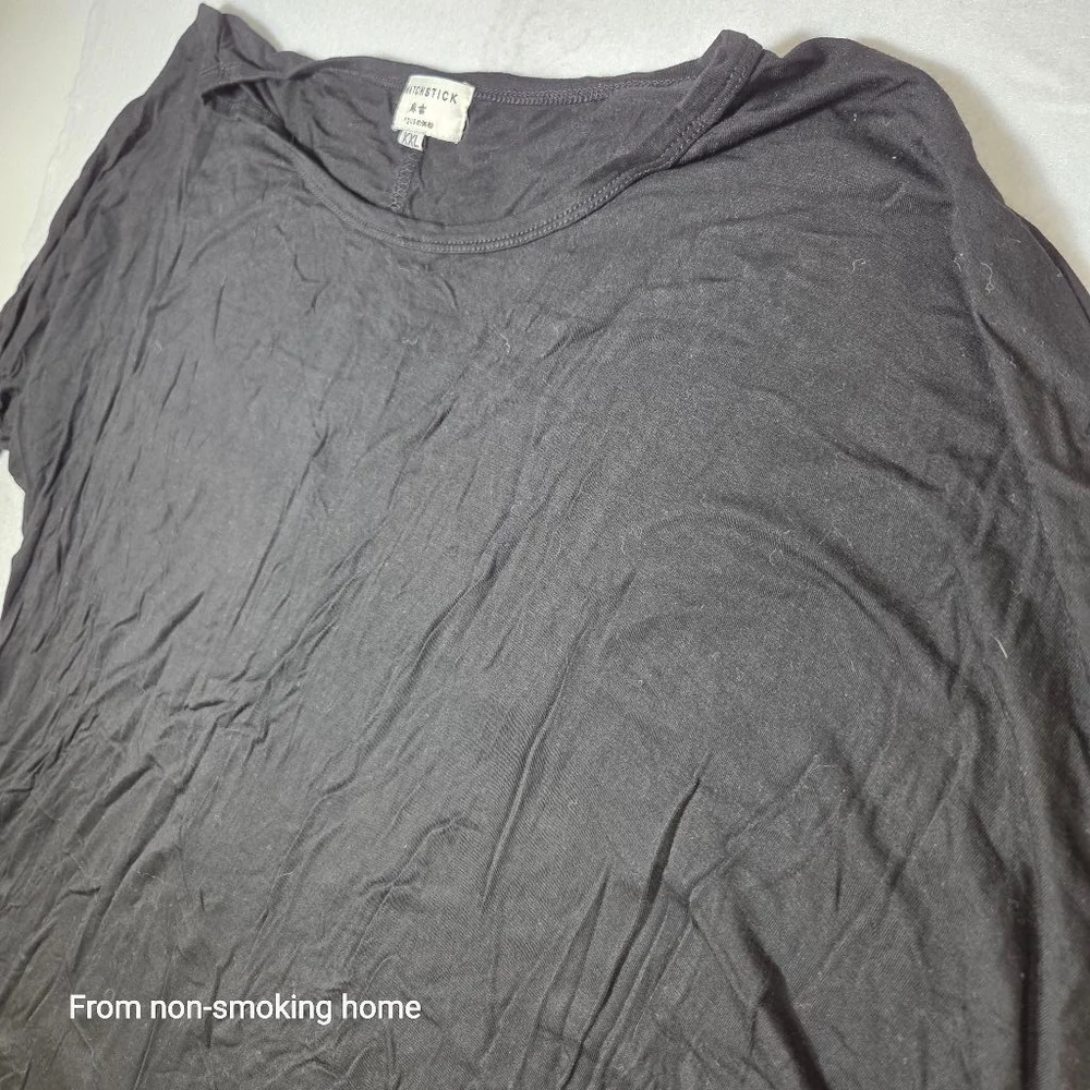 Women's MATCHSTICK Black Long Sleeve Tee Plus Size XXL